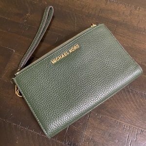 Dark Green Wristlet